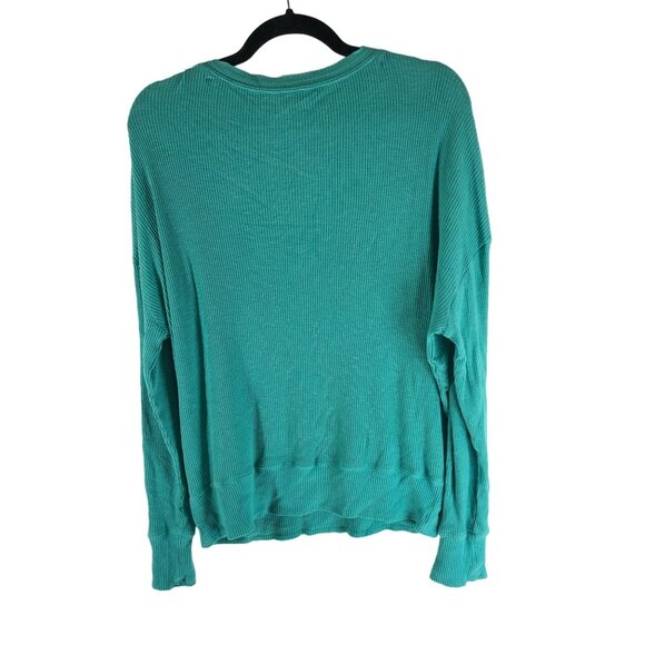 Natural Reflections Turquoise Ribbed Knit Sweater Womens Size M - Picture 2 of 4